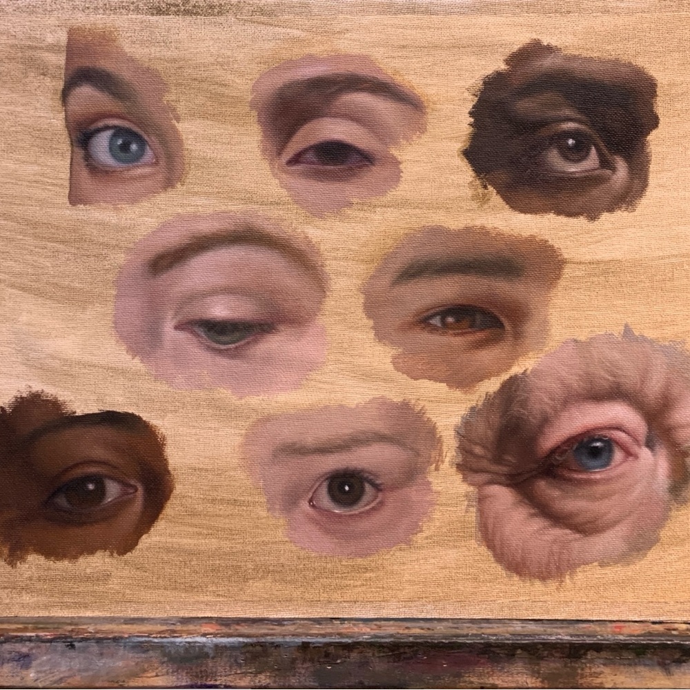 The eyes. Original oil painting.